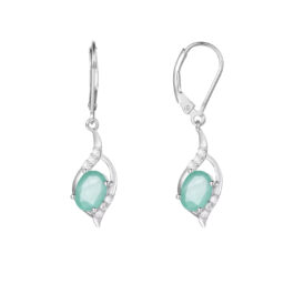 Emerald Oval Cut Drop Earrings & Custom E-Cards Jewelry Gifts