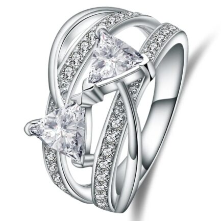 7mm White Sapphire Trillion Cut Ring & Custom E-Cards Jewelry Gifts