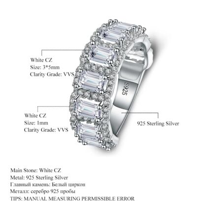 5mm White Sapphire Baguette Cut Ring & Custom E-Cards Jewelry Gifts - Image 5