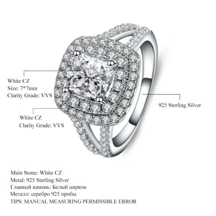 7mm White Sapphire Cushion Cut Ring & Custom E-Cards Jewelry Gifts - Image 5