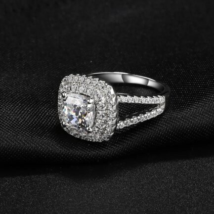 7mm White Sapphire Cushion Cut Ring & Custom E-Cards Jewelry Gifts - Image 2