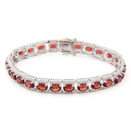 6mm Red Garnet Oval cut Bracelet & Custom E-Cards Jewelry Gifts