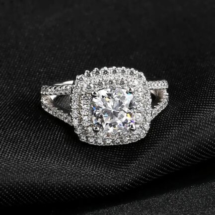 7mm White Sapphire Cushion Cut Ring & Custom E-Cards Jewelry Gifts - Image 4