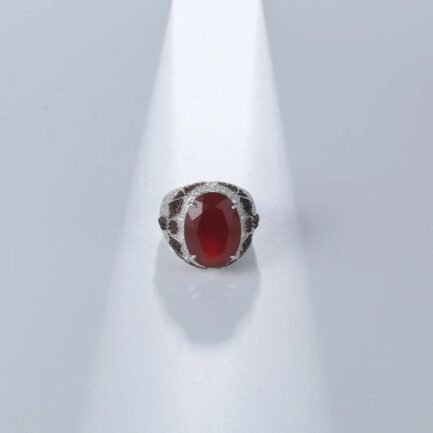 18mm Red Agate Oval Cut Ring & Custom E-Cards Jewelry Gifts - Image 4