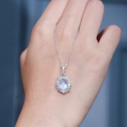 Vintage Moonstone Oval Cut Pendants Necklace & Custom E-Cards Jewelry Gifts