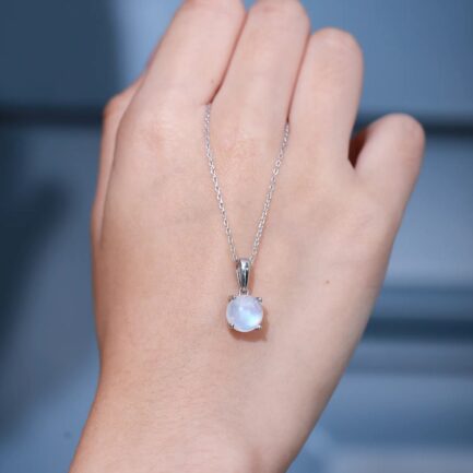 Vintage Moonstone Round Cut Pendants Necklace & Custom E-Cards Jewelry Gifts
