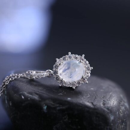Vintage Moonstone Oval Cut Pendants Necklace & Custom E-Cards Jewelry Gifts - Image 4