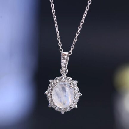 Vintage Moonstone Oval Cut Pendants Necklace & Custom E-Cards Jewelry Gifts - Image 5