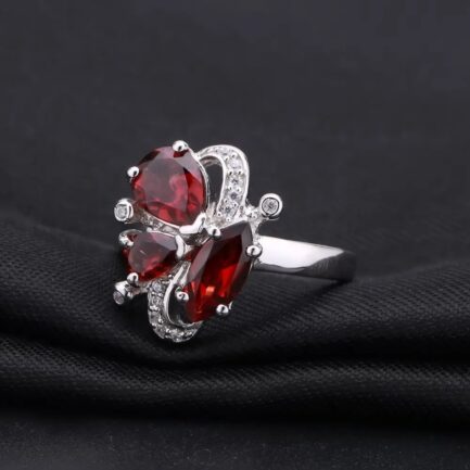 10mm Vintage Red Garnet Pear Cut Ring & Custom E-Cards Jewelry Gifts - Image 4