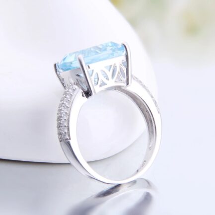 12mm Vintage Topaz Cushion Cut Ring & Custom E-Cards Jewelry Gifts - Image 3
