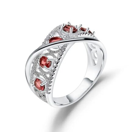 4mm Vintage Red Garnet Oval Cut Ring & Custom E-Cards Jewelry Gifts