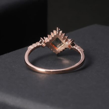 5mm Vintage Moss Princess Cut Cut Ring & Custom E-Cards Jewelry Gifts - Image 4