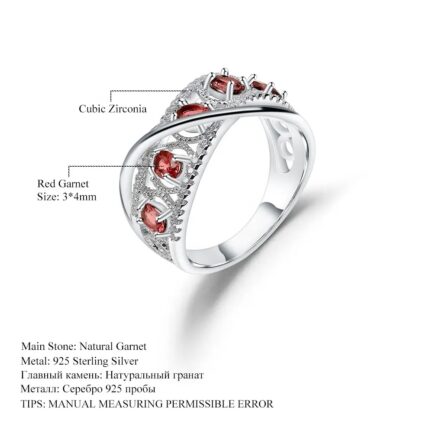 4mm Vintage Red Garnet Oval Cut Ring & Custom E-Cards Jewelry Gifts - Image 5