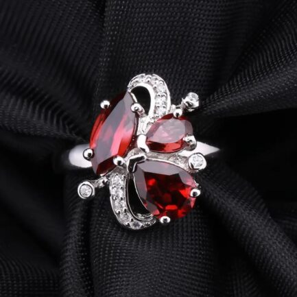 10mm Vintage Red Garnet Pear Cut Ring & Custom E-Cards Jewelry Gifts - Image 3