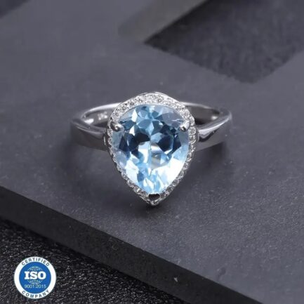 12mm Vintage Topaz Pear Cut Ring & Custom E-Cards Jewelry Gifts - Image 2
