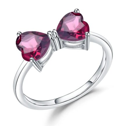 6mm Vintage Red Garnet Heart Cut Ring & Custom E-Cards Jewelry Gifts