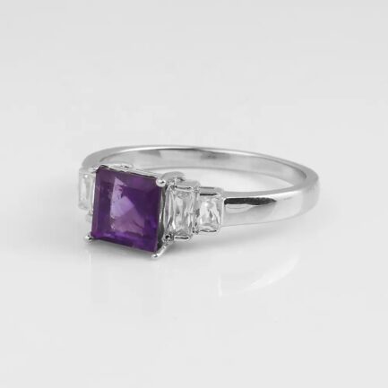 Vintage Amethyst Princess Cut Ring & Custom E-Cards Jewelry Gifts - Image 2