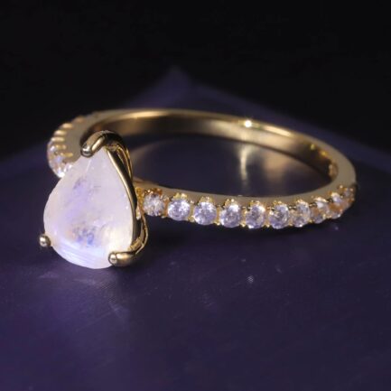 Vintage Moonstone Pear Cut Ring & Custom E-Cards Jewelry Gifts - Image 3