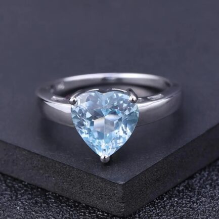 9mm Vintage Topaz Heart Cut Ring & Custom E-Cards Jewelry Gifts - Image 2
