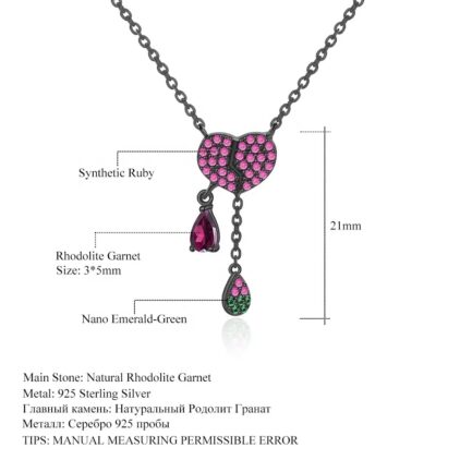 5mm Vintage Red Garnet Pear Cut Wedding Necklace & Custom E-Cards Jewelry Gifts - Image 6
