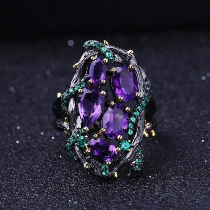 8mm Amethyst Pear Cut Ring & Custom E-Cards Jewelry Gifts - Image 3