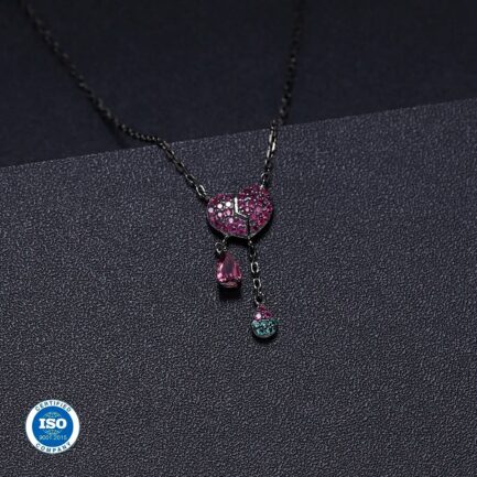 5mm Vintage Red Garnet Pear Cut Wedding Necklace & Custom E-Cards Jewelry Gifts - Image 4