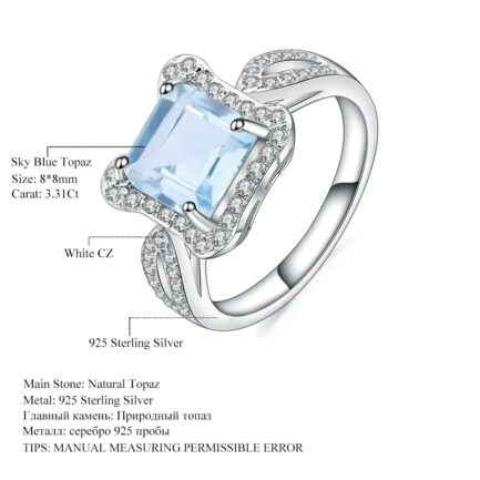 8mm Vintage Topaz Emerald Cut Ring & Custom E-Cards Jewelry Gifts - Image 5