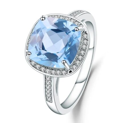 10mm Vintage Topaz Cushion Cut Ring & Custom E-Cards Jewelry Gifts