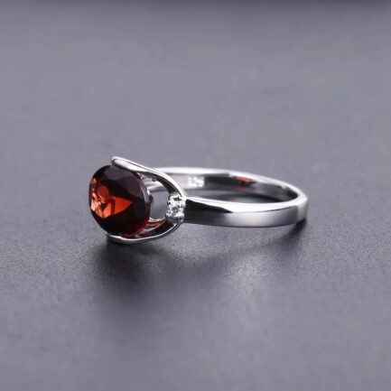 10mm Vintage Red Garnet Oval Cut Ring & Custom E-Cards Jewelry Gifts - Image 2