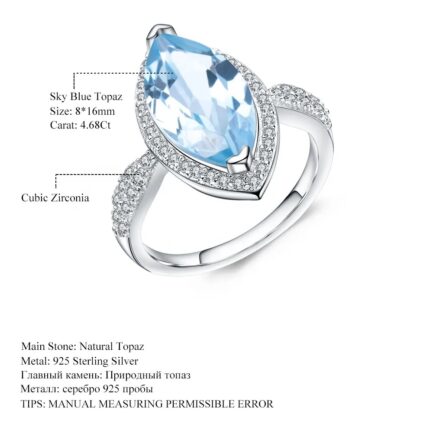 16mm Vintage Topaz Marquise Cut Ring & Custom E-Cards Jewelry Gifts - Image 5