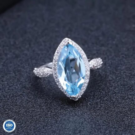 16mm Vintage Topaz Marquise Cut Ring & Custom E-Cards Jewelry Gifts - Image 3