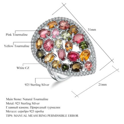 Multicolor Tourmaline Oval Cut Ring & Custom E-Cards Jewelry Gifts - Image 5