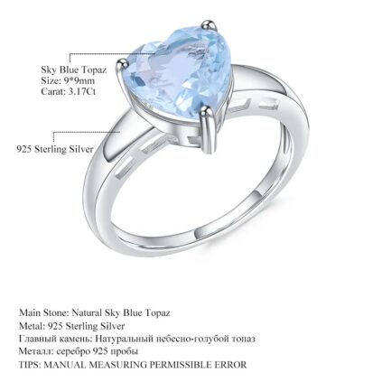 9mm Vintage Topaz Heart Cut Ring & Custom E-Cards Jewelry Gifts - Image 5