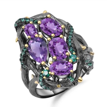 8mm Amethyst Pear Cut Ring & Custom E-Cards Jewelry Gifts
