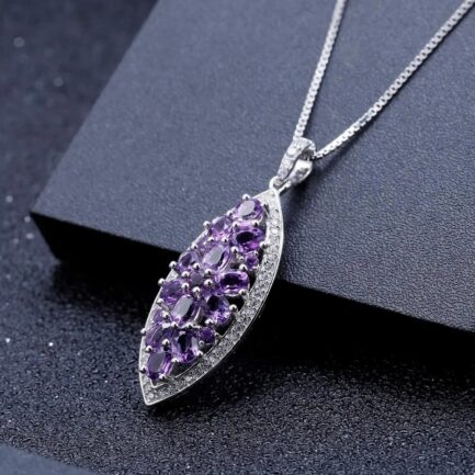 4mm Vintage Amethyst Oval Cut Pendant Necklace & Custom E-Cards Jewelry Gifts - Image 4