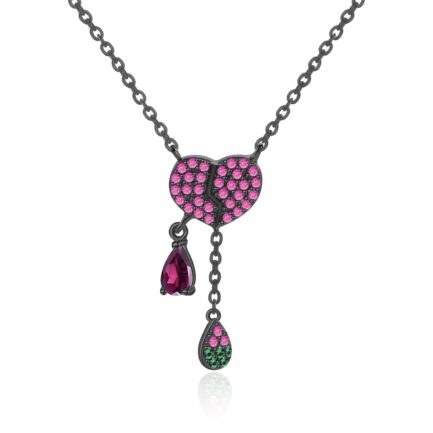 5mm Vintage Red Garnet Pear Cut Wedding Necklace & Custom E-Cards Jewelry Gifts