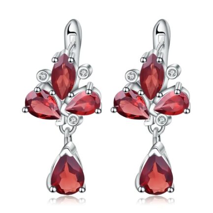 Vintage Red Garnet Pear Cut Drop Earrings & Custom E-Cards Jewelry Gifts