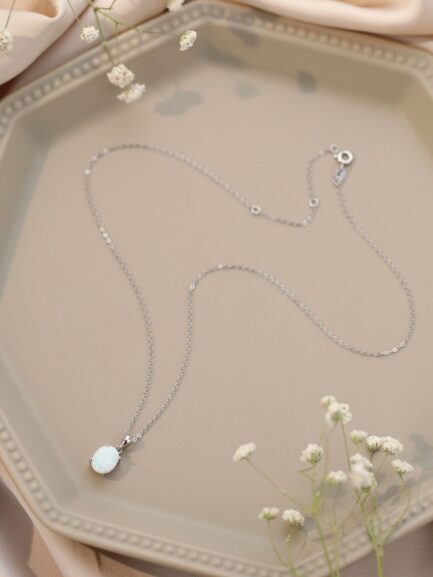 Oval Cut Opal Pendant Necklace For Women & Custom E-Cards Jewelry Gifts - Image 5