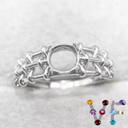 5-6mm Round Semi Mount Ring Silver Ring Setting