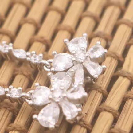8-10mm Round Semi Mount Drop Earrings White Sapphire Silver Drop Earrings Setting - Image 4
