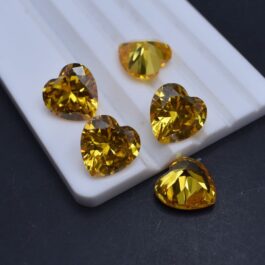 Heart Yellow Sapphire, 3mm to 12mm, Gift for Jewelry Making