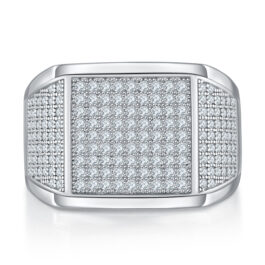 Full Moissanite Rings Men S925 Sterling Silver Engagement Rings Clarity Moissanite Wedding Bands