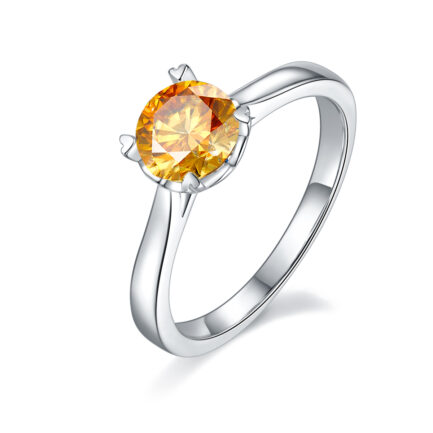 1 Carat Round Brilliant Moissanite Solitaire Engagement Ring in Sterling Silver, 4 Prong Band Anniversary - Image 9